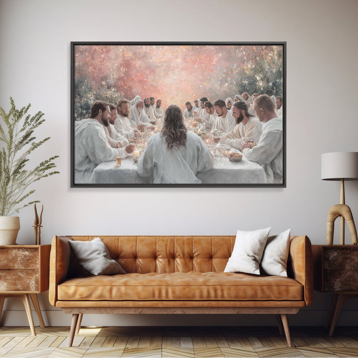 Divine Communion - Framed Canvas Print - Christian Wall Art - Christian Art Canvas - Large Jesus Painting - Christian Gift Ideas - Subtle C