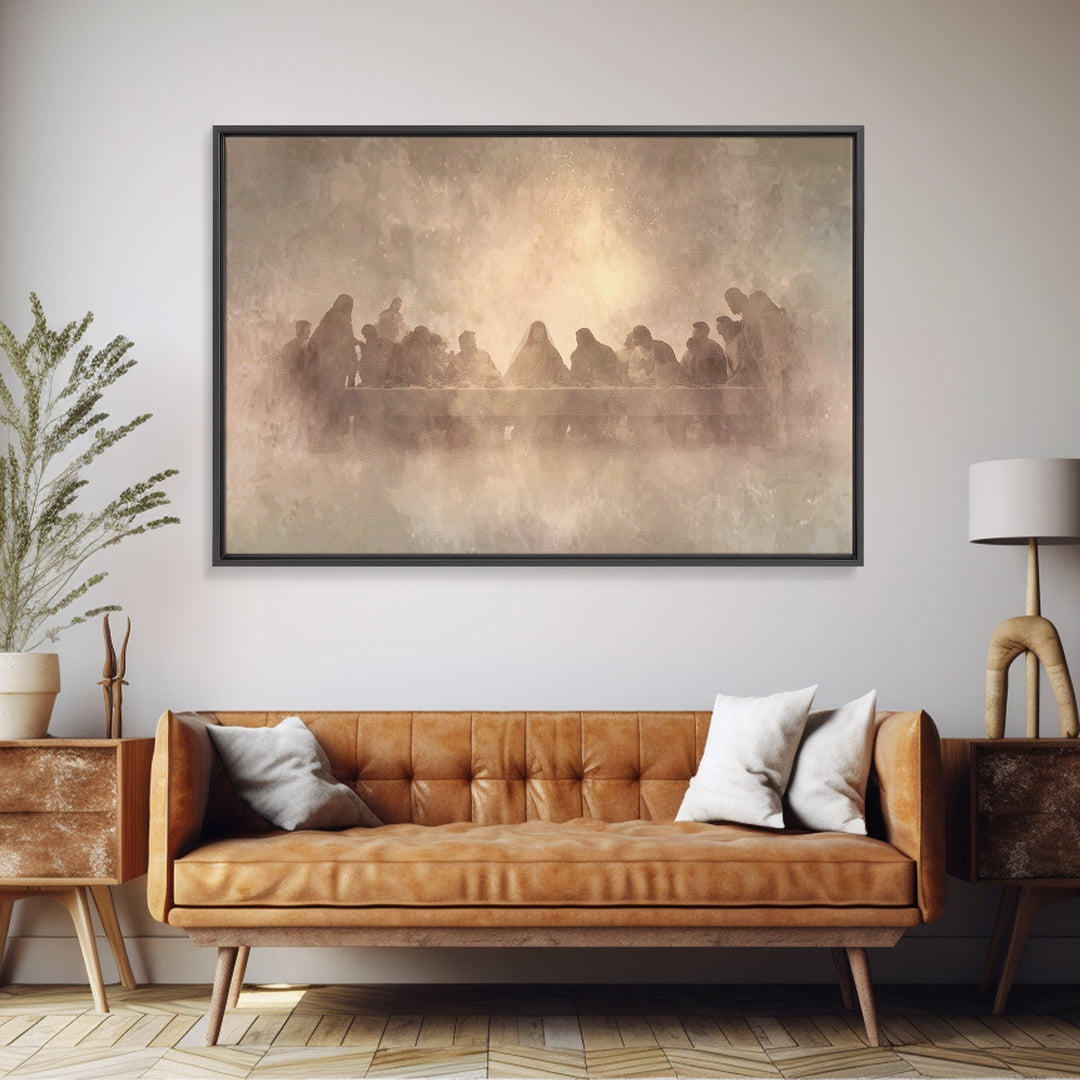 Heavenly Communion – Framed Canvas Print – Christian Wall Art – Jesus Painting – Christian Art Canvas – Christian Christmas Art – Unique Ch