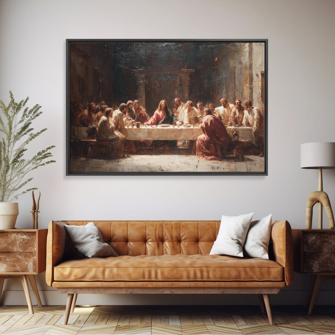 Sacred Gathering, Framed Canvas Print, Christian Paintings, Large Jesus Painting, Christian Art Canvas, Vintage Christian Art, Christian Wa
