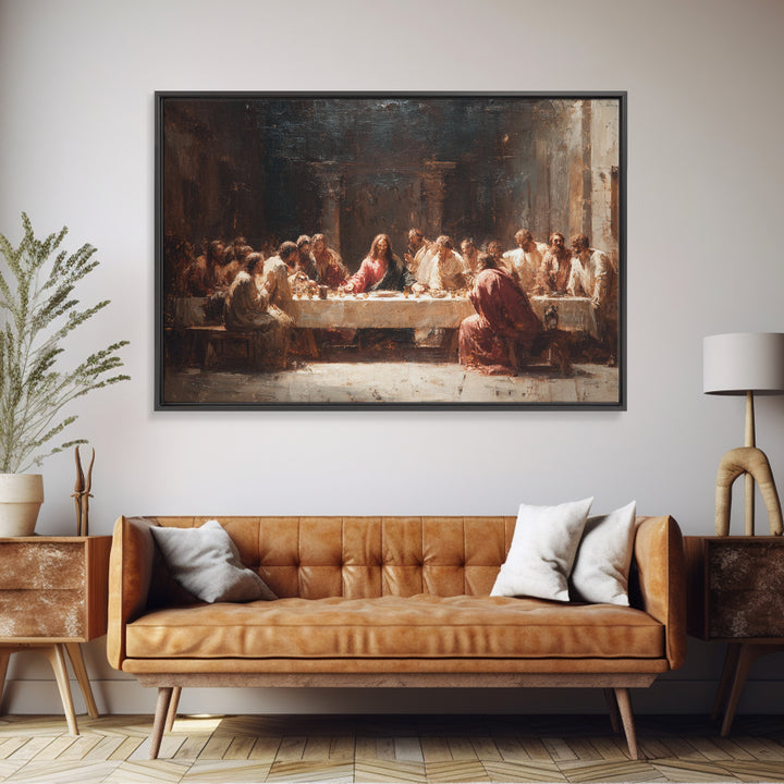 Sacred Gathering, Framed Canvas Print, Christian Paintings, Large Jesus Painting, Christian Art Canvas, Vintage Christian Art, Christian Wa