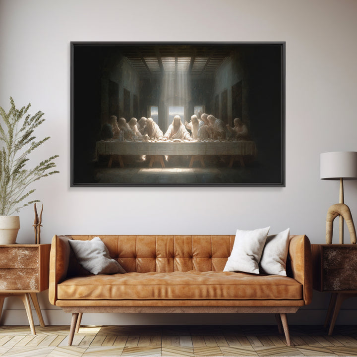 Divine Table Grace | Framed Canvas Print | Christian Christmas Art | Jesus Wall Art | Modern Christian Art | Christian Art Canvas | Christi