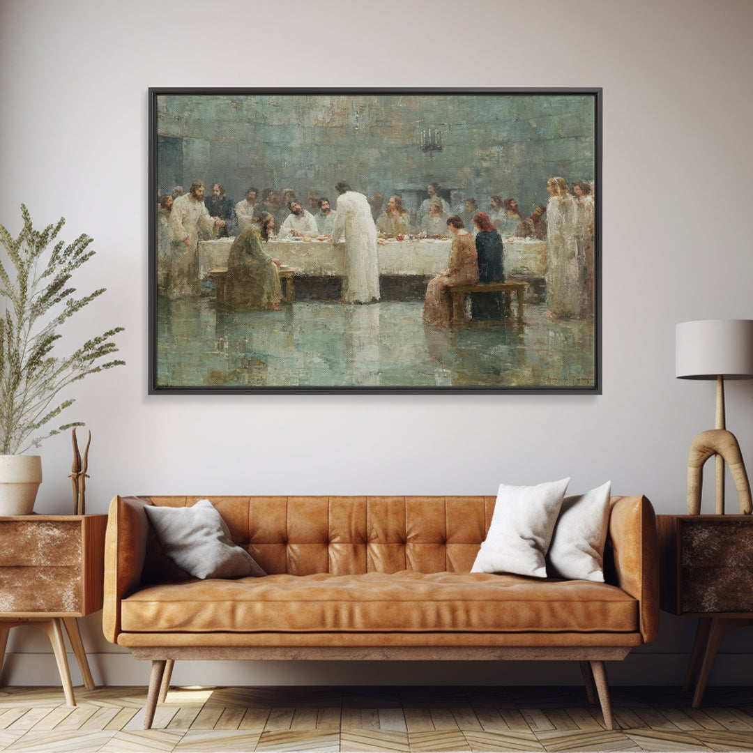 Radiant Last Supper – Framed Canvas Print – Christian Art Canvas – Jesus Painting – Christian Wall Art – Moody Christian Art – Christmas Wa