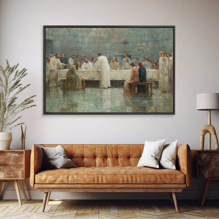 Radiant Last Supper – Framed Canvas Print – Christian Art Canvas – Jesus Painting – Christian Wall Art – Moody Christian Art – Christmas Wa