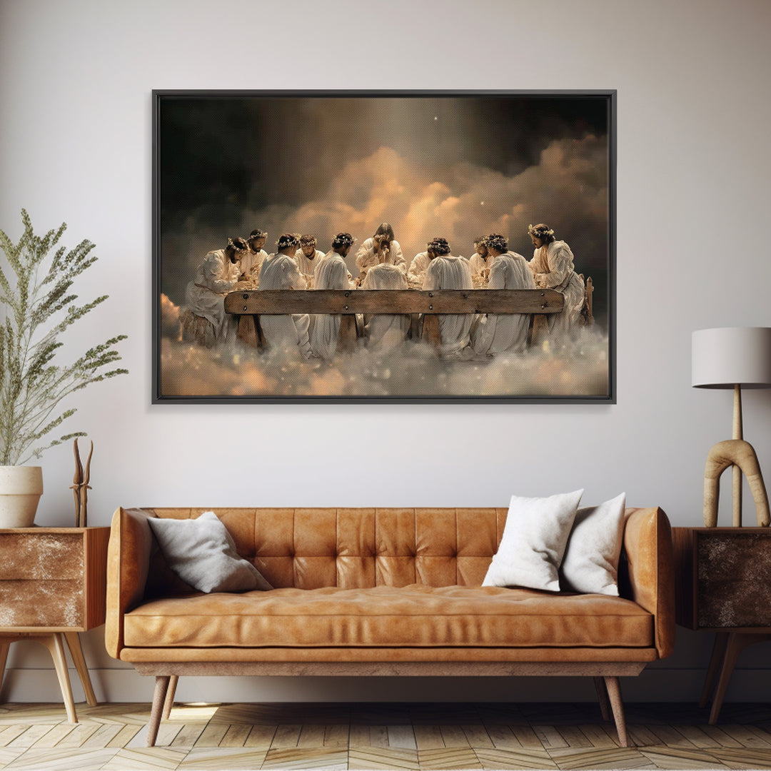 Heavenly Feast Unity | Framed Canvas Print | Christian Christmas Art | Christian Art Canvas | Jesus Painting | Christian Decorations | Mode