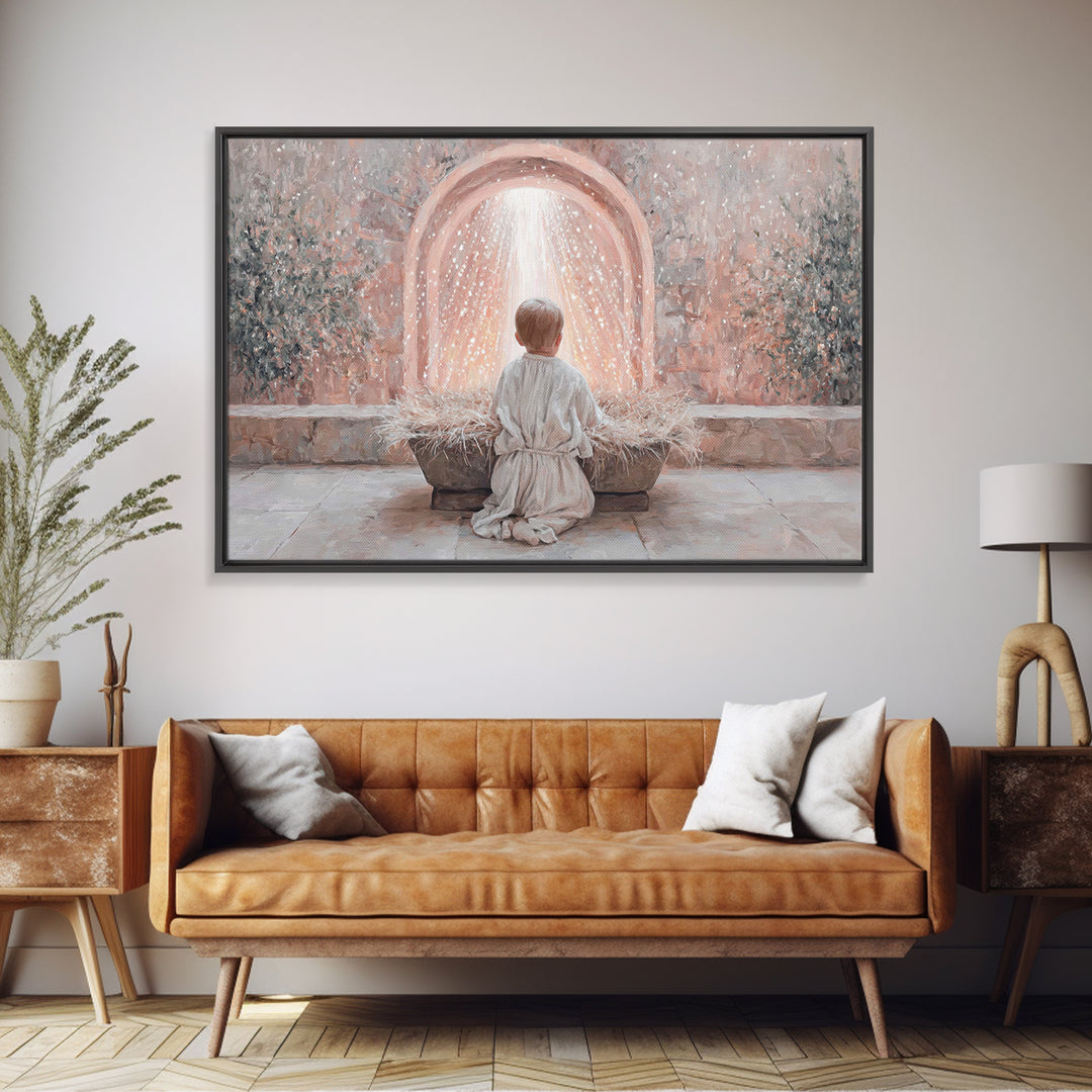 Child Of Radiance – Framed Canvas Print – Christian Art Work – Christmas Art Prints – Christian Wall Art – Jesus Art Print – Christian Chri
