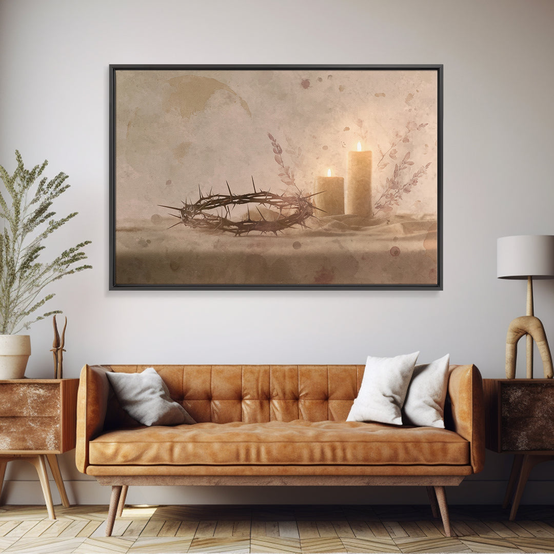 Quiet Lenten Light, Framed Canvas Print, Christian Art Canvas, Christian Wall Art, Subtle Christian Art, Christian Painting, Christian Gift