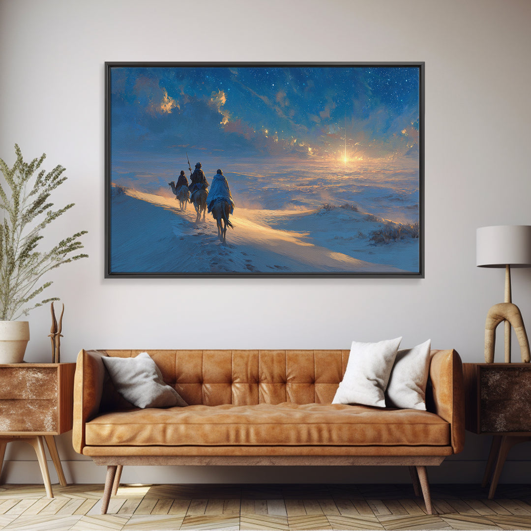 Journey Of The Magi – Framed Canvas Print – Christian Wall Art – Christmas Art Work – Christian Art Canvas – Modern Christian Art – Jesus C