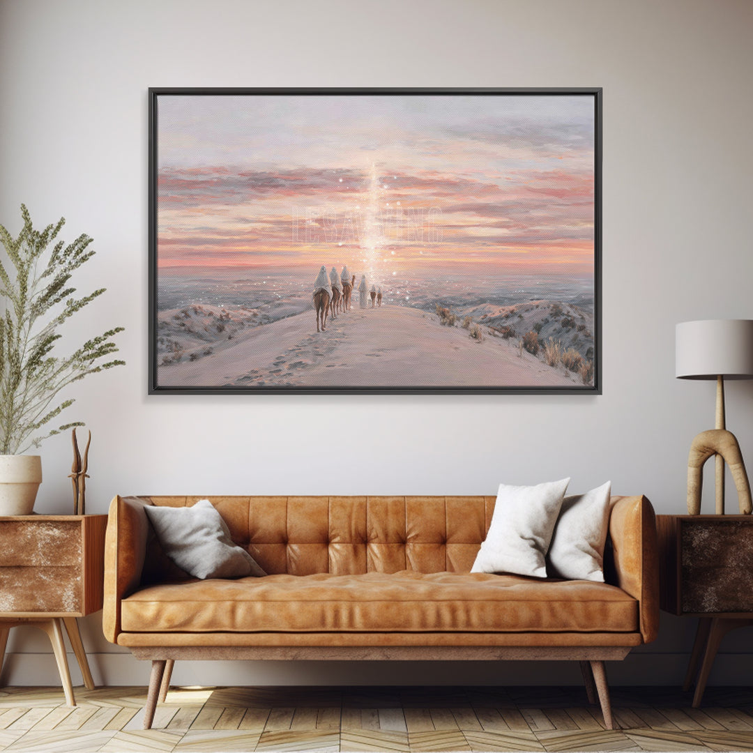 The Guiding Light – Framed Canvas Print – Christian Wall Art – Christian Art Canvas – Christmas Art – Jesus Painting – Christian Christmas