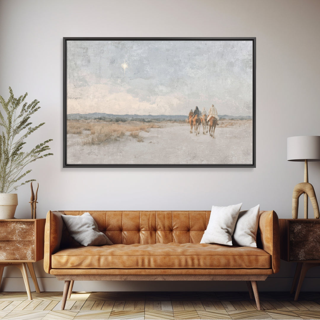 Star Of Bethlehem | Framed Canvas Print | Christmas Wall Art | Christian Art Canvas | Christian Painting | Christian Christmas Decor | Chri
