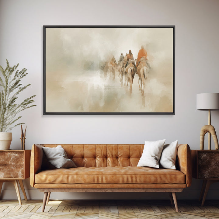 Starlit Pilgrimage – Framed Canvas Print – Christian Decor – Christmas Art – Christian Art Canvas – Jesus Painting – Christian Christmas Ar