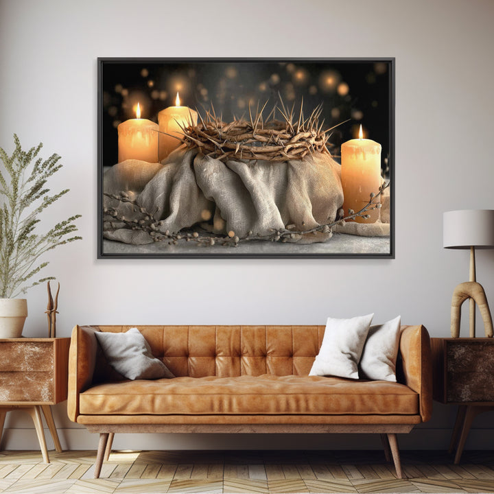 Crown Of Mercy – Framed Canvas Print – Christian Wall Art – Christian Art Canvas – Jesus Painting – Christmas Art – Christian Decor