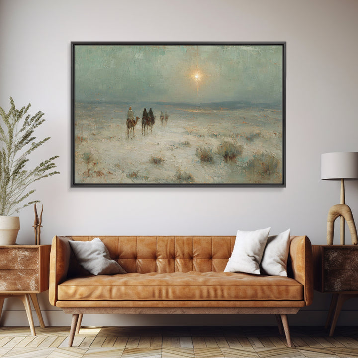 Night Of Wonder – Framed Canvas Print – Christian Art Canvas – Christmas Wall Art – Jesus Painting – Christian Christmas Decor – Christian