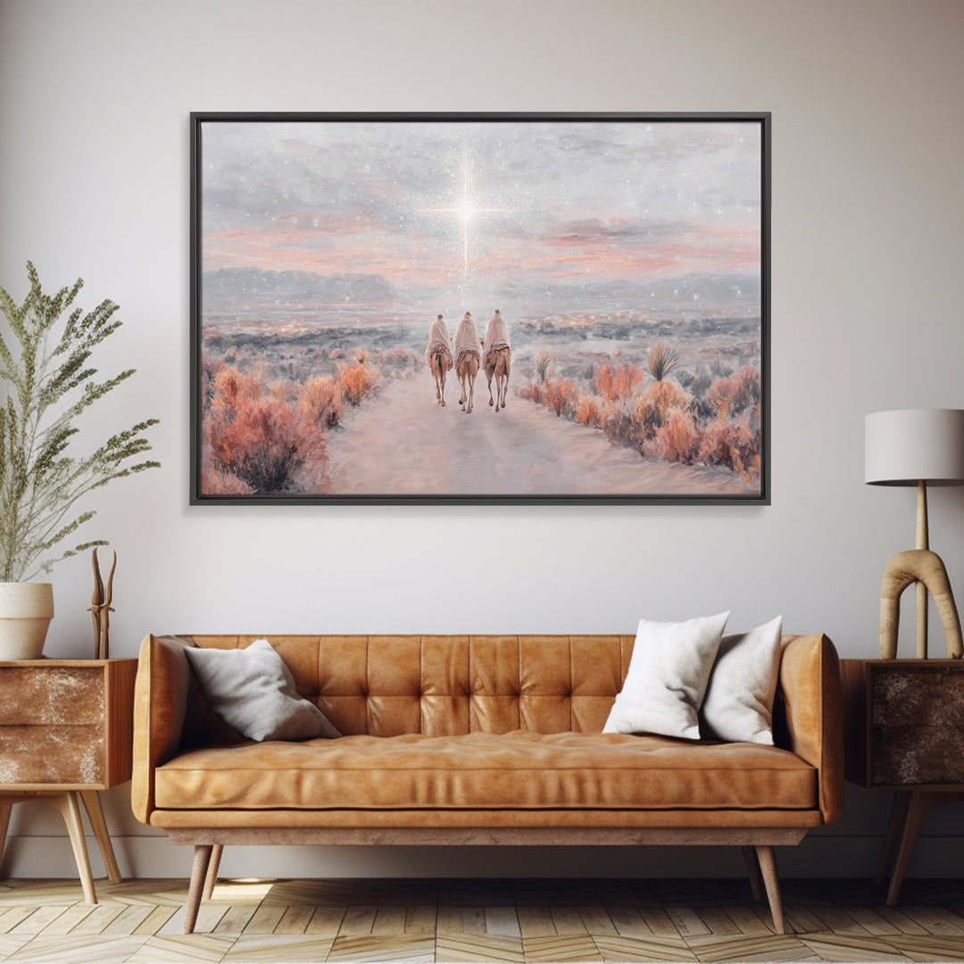 Bethlehem Road | Framed Canvas Print | Christian Art Canvas | Christmas Wall Art | Christian Christmas Art | Christian Art Work | Jesus Pai