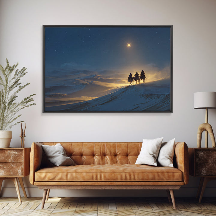 Night Of The Kings, Framed Canvas Print, Christian Art Prints, Christian Christmas Art, Christian Wall Art, Jesus Painting, Christmas Art W