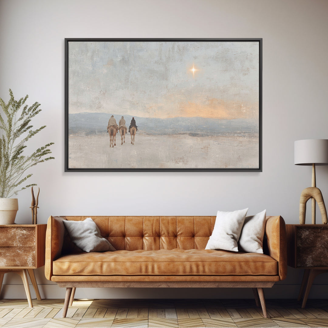 Dawn Star Path | Framed Canvas Print | Christian Art Work | Christmas Art | Christian Art Canvas | Christian Christmas Decor | Jesus Painti