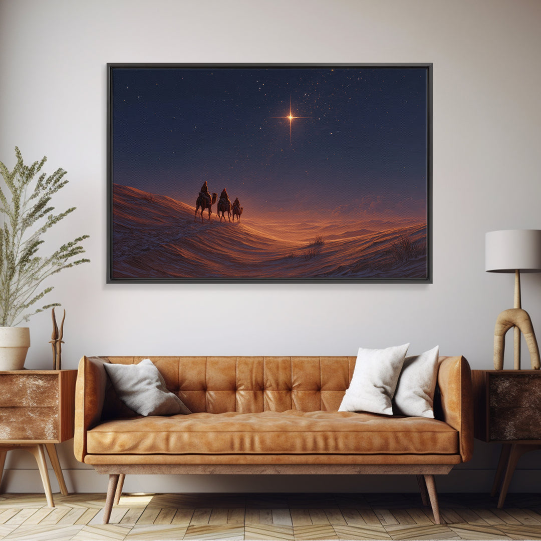 Holy Night Rise, Framed Canvas Print, Christian Christmas Art, Christian Art Canvas, Christmas Wall Art, Jesus Painting, Christian Art Prin