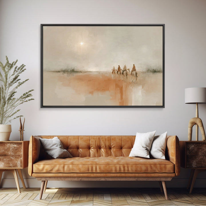Desert Light – Framed Canvas Print – Christian Art – Christian Art Canvas – Christmas Art – Jesus Painting – Christian Christmas Art