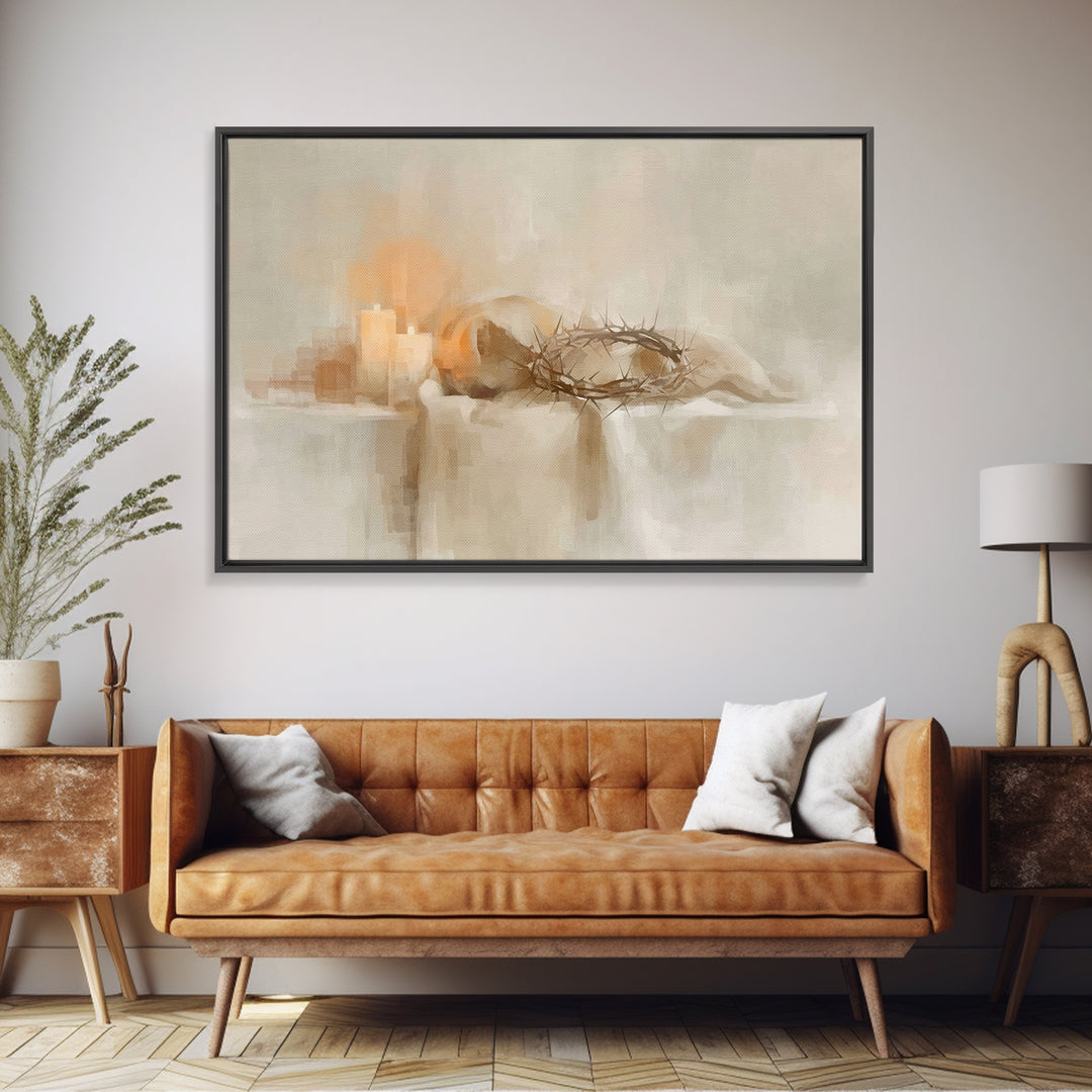 Silent Redemption | Framed Canvas Print | Christian Art Canvas | Christian Wall Art | Christian Painting | Christian Christmas Art | Christ