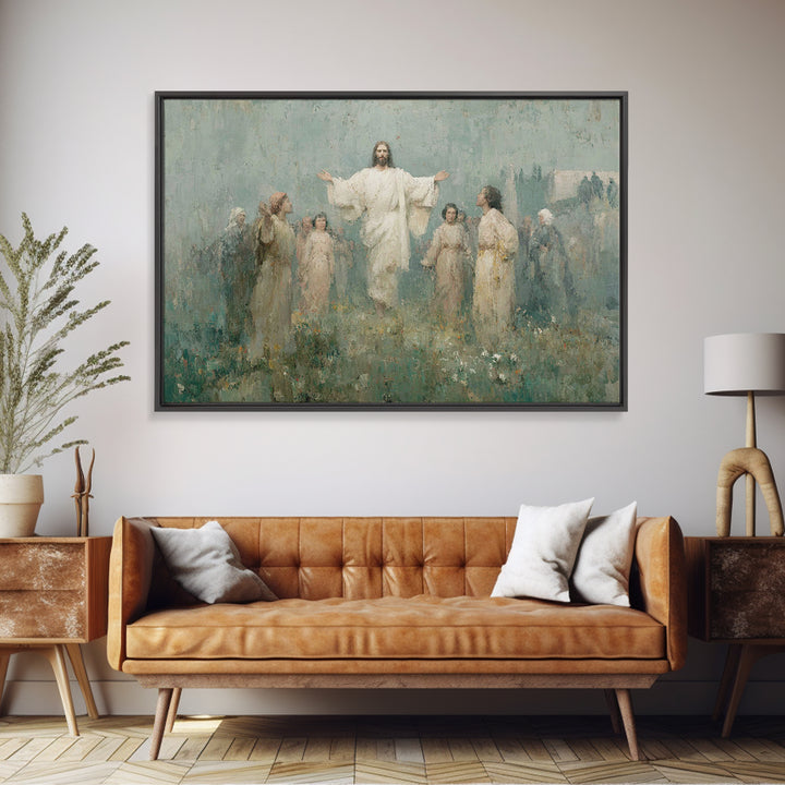 Risen Glory – Framed Canvas Print – Christian Wall Art – Jesus Painting – Christian Art Canvas – Christmas Art – Christian Decor