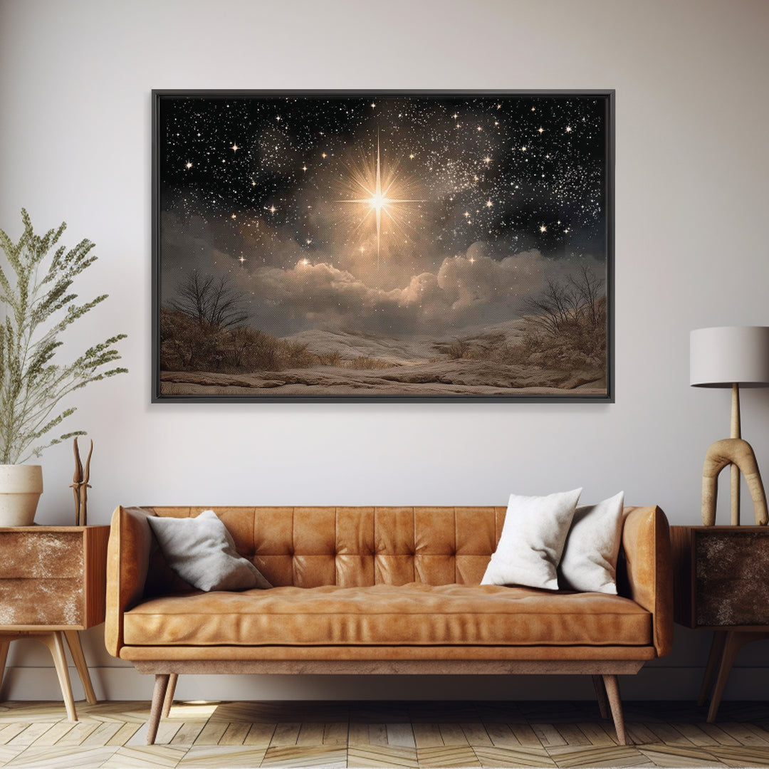 Star Of Wonder, Framed Canvas Print, Christian Art Canvas, Christmas Art, Christian Wall Art, Christian Christmas Decor, Christian Gift Ide