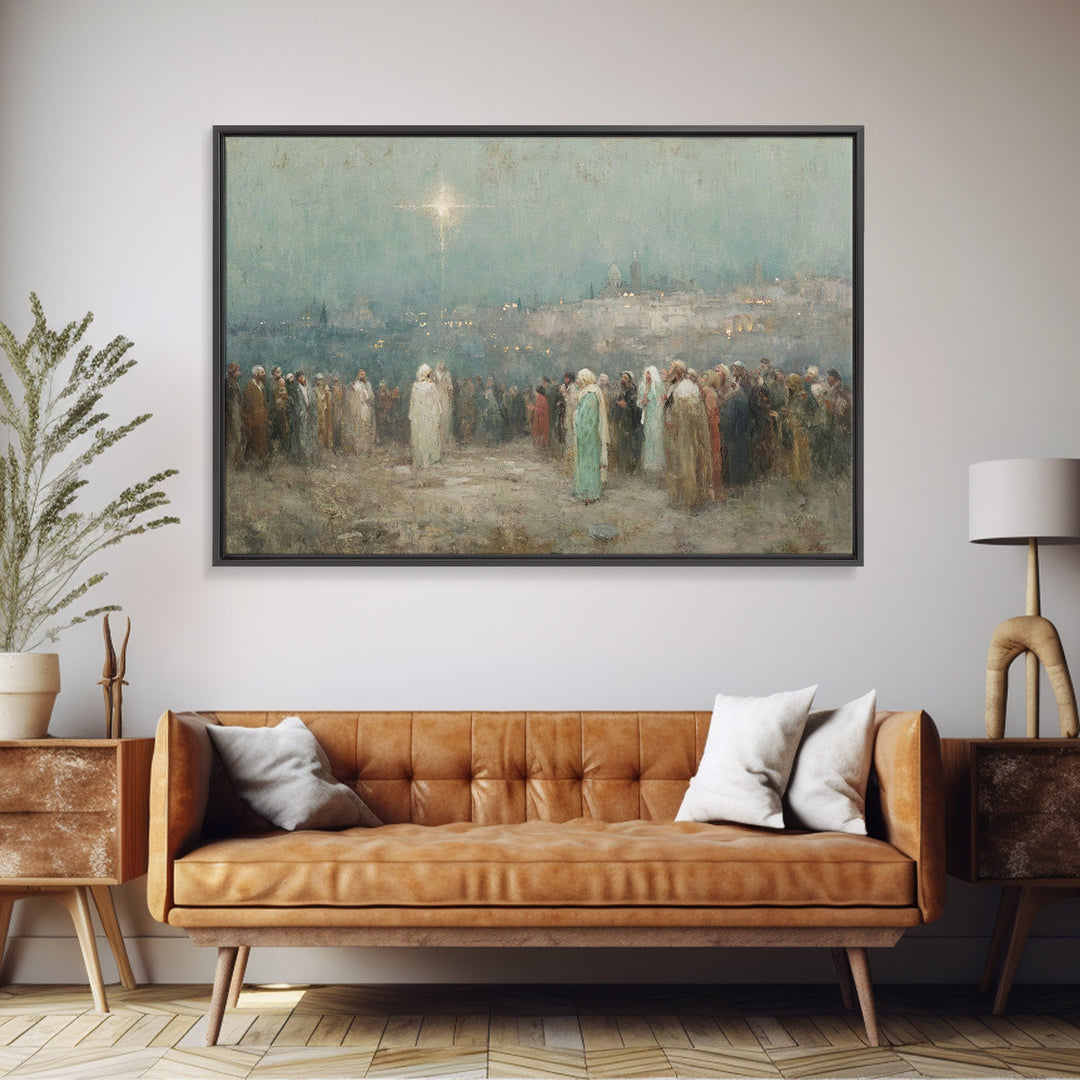 Bethlehem Promise – Framed Canvas Print – Christian Wall Art – Christmas Art – Christian Art Canvas – Christian Christmas Decorations – Jes
