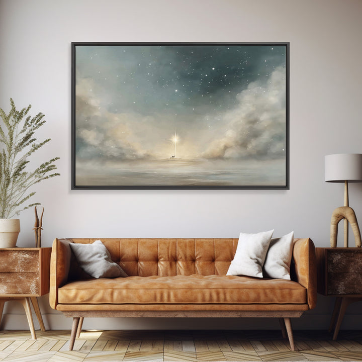 Sacred Journey – Framed Canvas Print – Christian Art Canvas – Christian Wall Art – Christmas Art – Christian Christmas Decor – Jesus Painti
