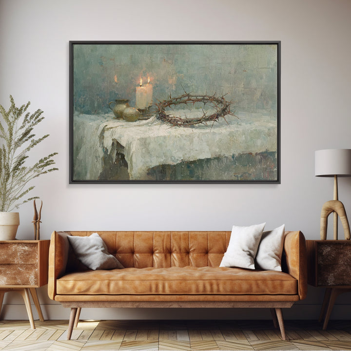 Thorns Of Grace – Framed Canvas Print – Christian Art Canvas – Christian Wall Art – Jesus Painting – Christian Christmas Art – Christian De