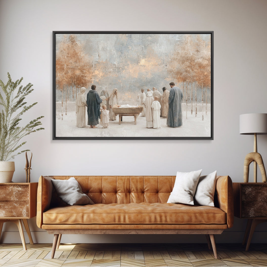 Golden Dawn – Framed Canvas Print – Christian Art Canvas – Christmas Art – Christian Gift – Jesus Painting – Christian Wall Art