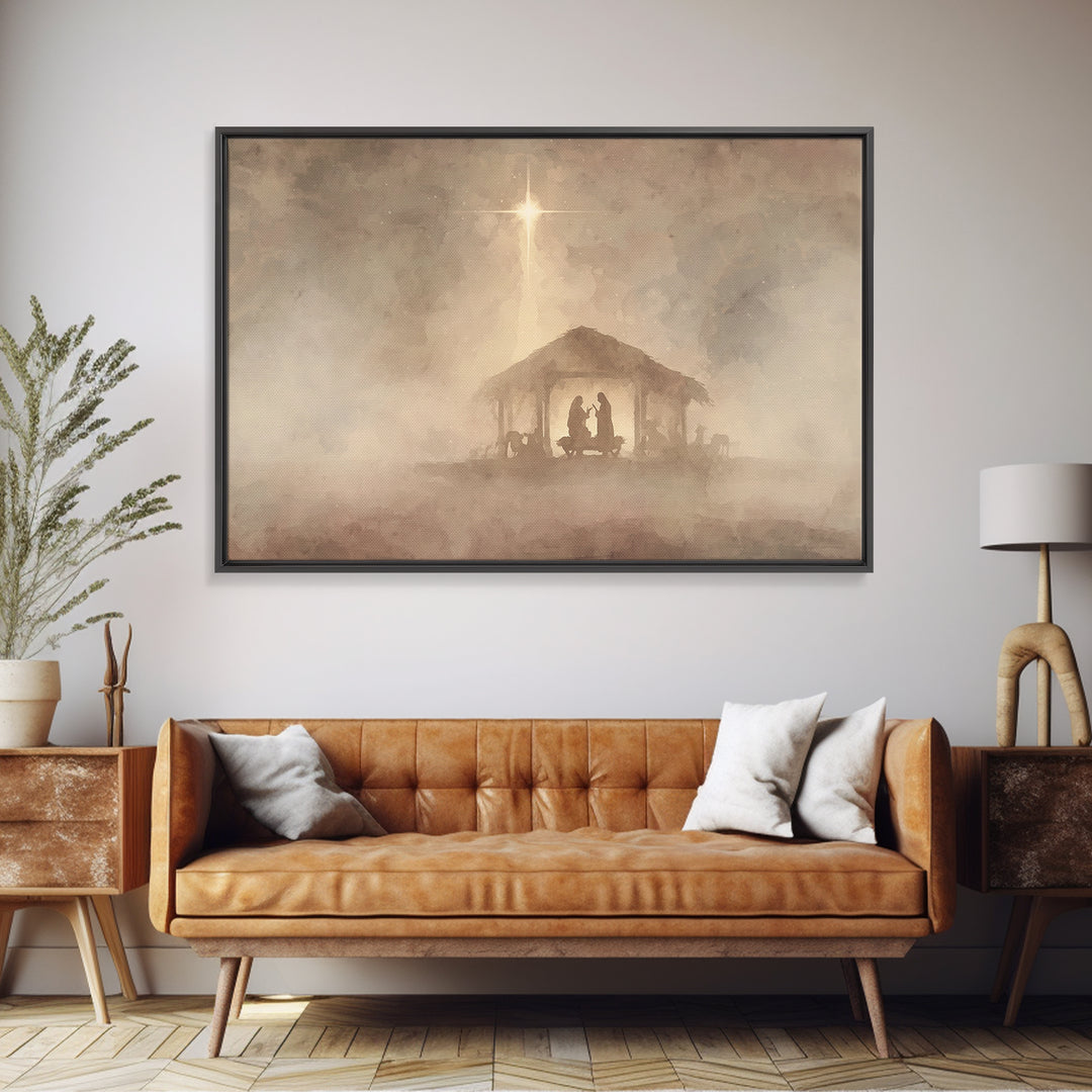 Holy Reverence – Framed Canvas Print – Christian Art Canvas – Jesus Painting – Christian Wall Art – Christmas Art – Christian Gift