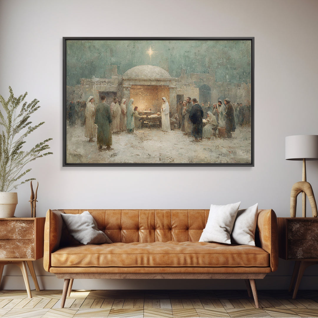 Sacred Star – Framed Canvas Print – Christmas Art – Christian Art Canvas – Christian Gift – Christian Wall Art – Jesus Painting