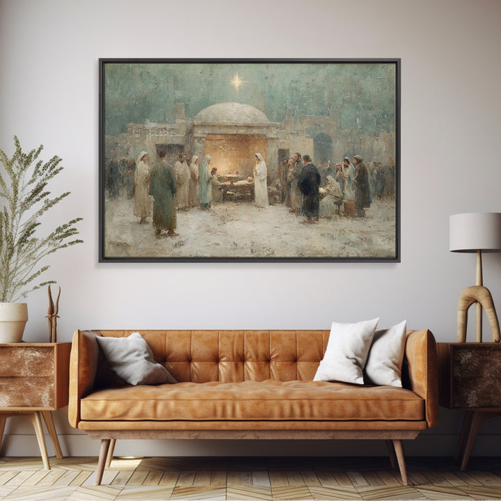 Sacred Star – Framed Canvas Print – Christmas Art – Christian Art Canvas – Christian Gift – Christian Wall Art – Jesus Painting
