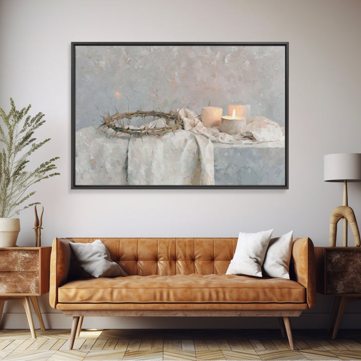 Quiet Reverence | Framed Canvas Print | Christian Wall Art | Christian Art Print | Jesus Painting | Christmas Art | Christian Decor