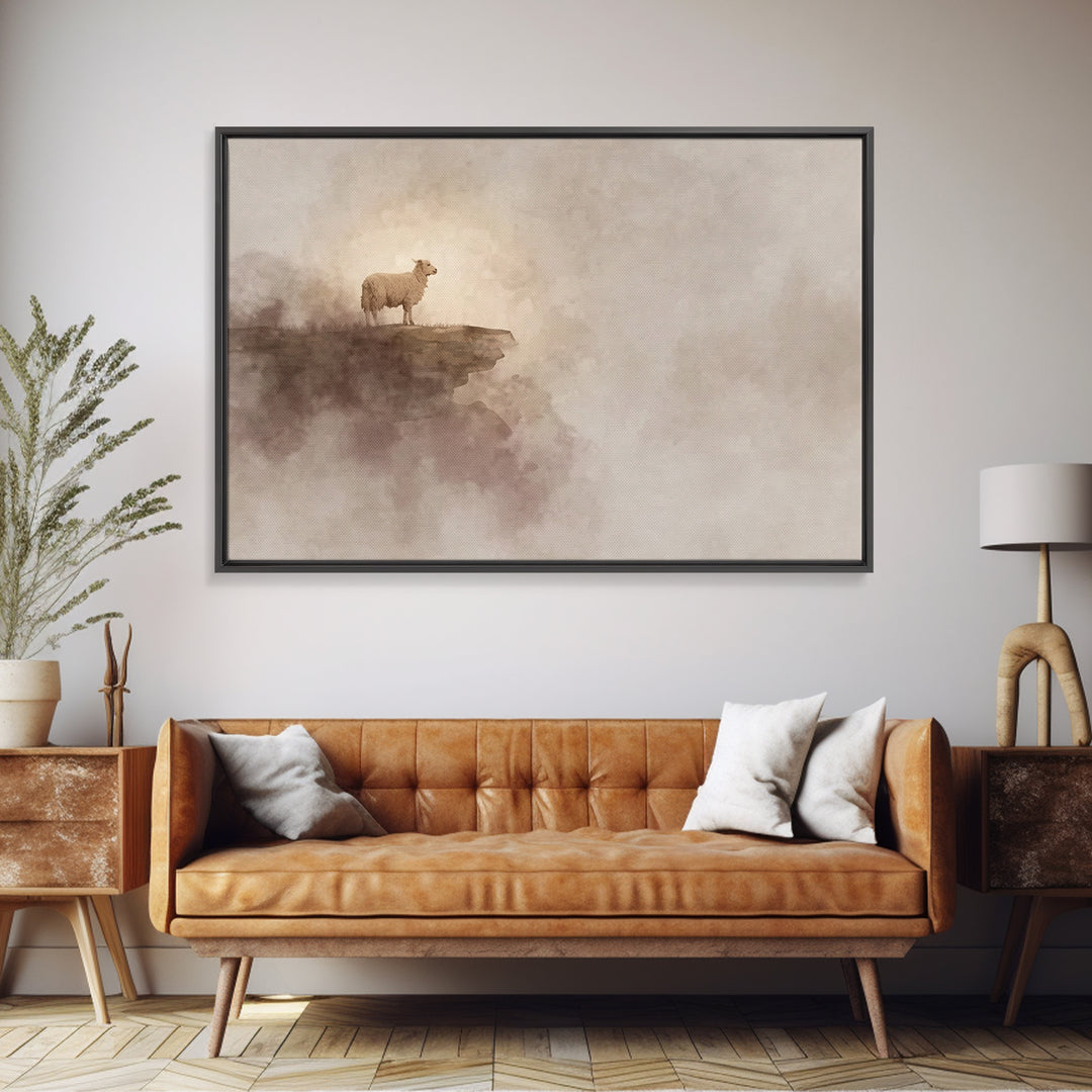 Lamb Of Peace – Framed Canvas Print – Christian Wall Art – Christian Art Canvas – White Christmas Art – Christian Christmas Art – Christian