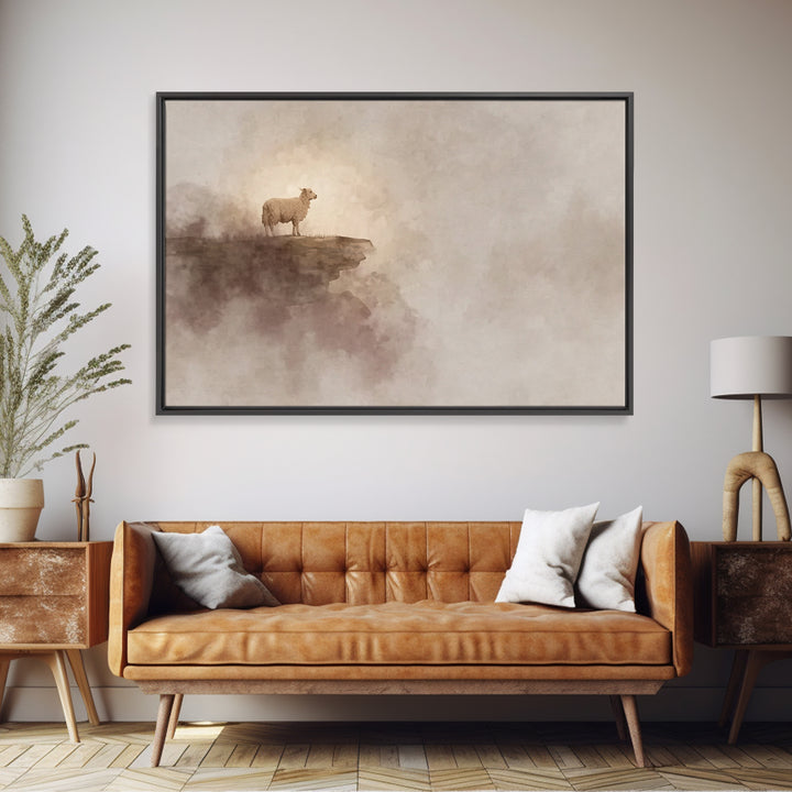Lamb Of Peace – Framed Canvas Print – Christian Wall Art – Christian Art Canvas – White Christmas Art – Christian Christmas Art – Christian