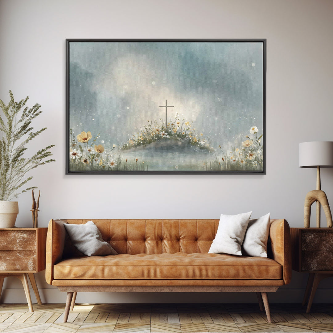 Dawn Of Grace – Framed Canvas Print – Christian Wall Art – Christian Art Canvas – Jesus Painting – Christian Decor – Christmas Art