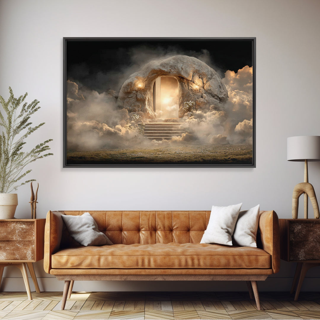 Risen Dawn | Framed Canvas Print | Christian Art Canvas | Jesus Painting Canvas | Christian Wall Art | Christian Christmas Art | Christian