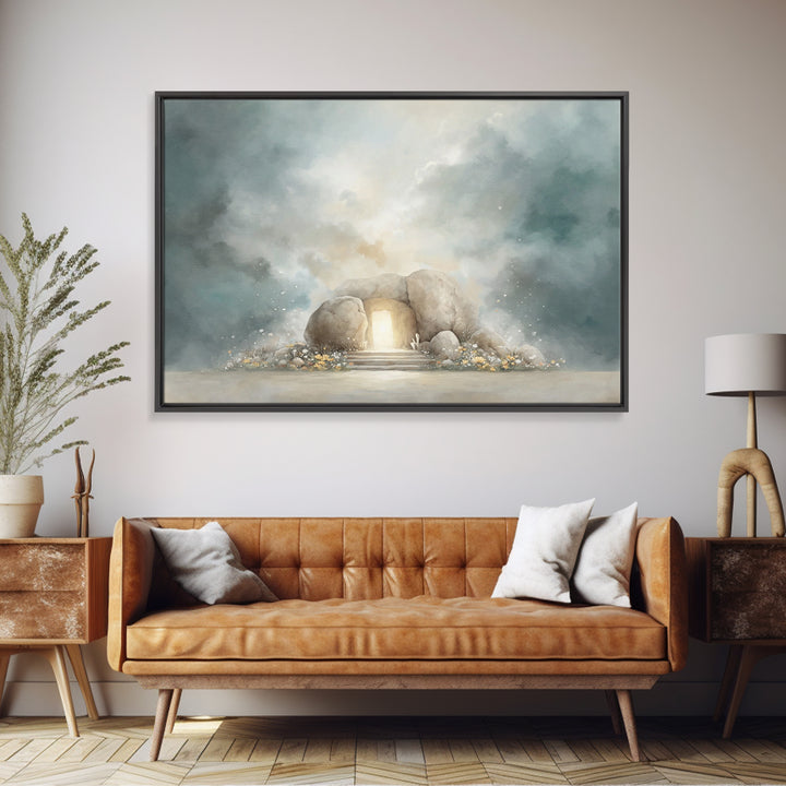 Tomb Of Hope – Framed Canvas Print – Christian Art Canvas – Christian Wall Art – Christian Christmas Decor – Jesus Christmas Art – Subtle C