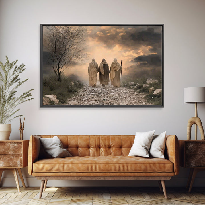 Dusty Path Grace, Framed Canvas Print, Christian Wall Art, Christian Art Print, Jesus Painting Canvas, Vintage Christian Art, Christmas Art