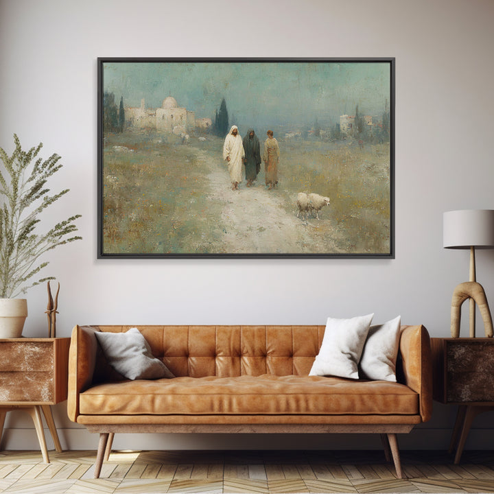 Sacred Pathway – Framed Canvas Print – Christian Art – Christian Wall Art – Jesus Painting – Modern Christian Art – Christian Christmas Dec