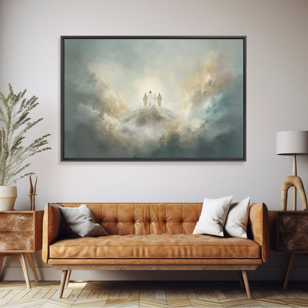 Mountaintop Glory – Framed Canvas Print – Christian Christmas Art – Christian Art Canvas – Christian Wall Art – Jesus Painting – Modern Chr