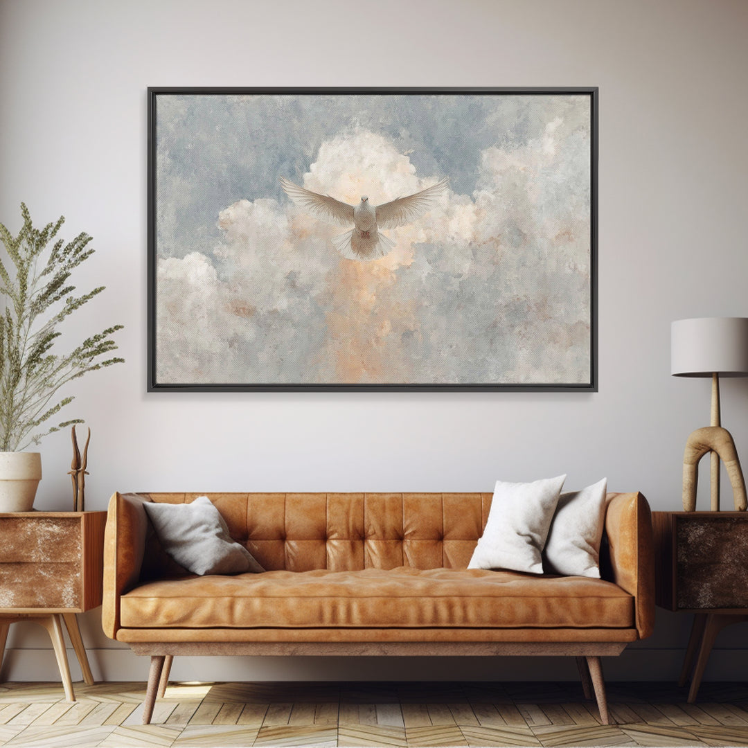 Clouds Of Glory – Framed Canvas Print – Christian Art Print – Christian Wall Art – Jesus Painting – Christian Christmas Art – Christian Dec