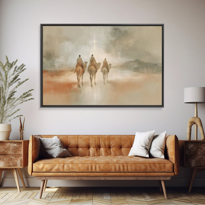 Threefold Star Path – Framed Canvas Print – Christmas Art – Christian Wall Art – Christian Art Canvas – Christian Christmas Art – Jesus Pai