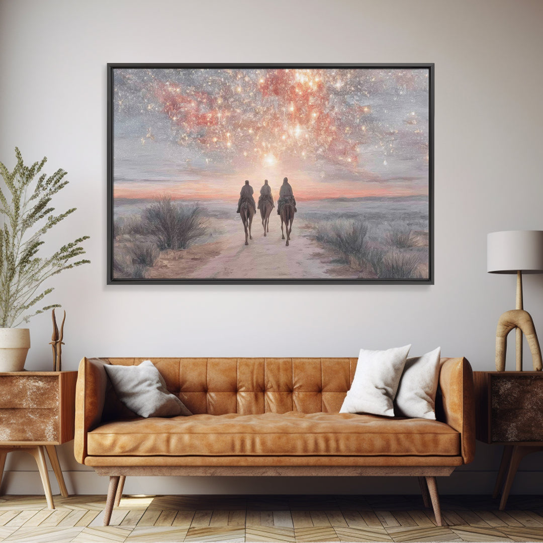 The Guiding Star – Framed Canvas Print – Christian Wall Art – Christian Art Canvas – Christian Christmas Art – Xmas Art