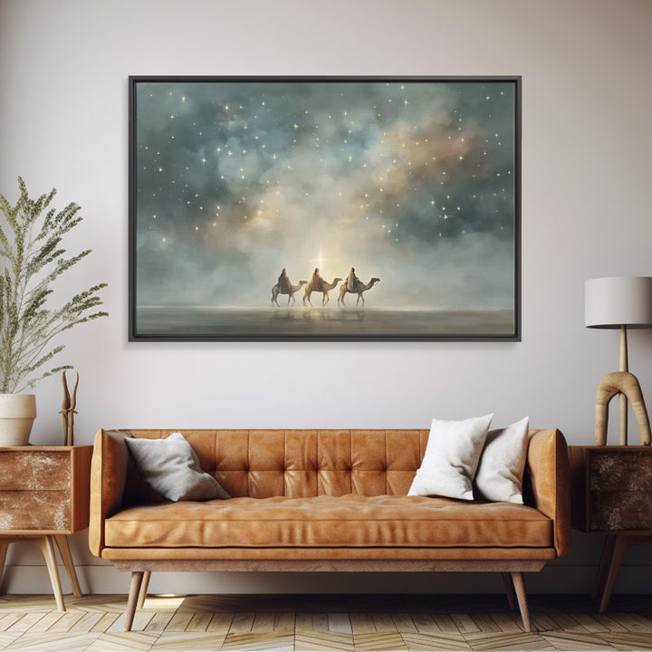 Heavenly Light Path, Framed Canvas Print, Christian Wall Art, Christian Christmas Art, Christmas Canvas Wall Art, Christian Art Canvas, Chr