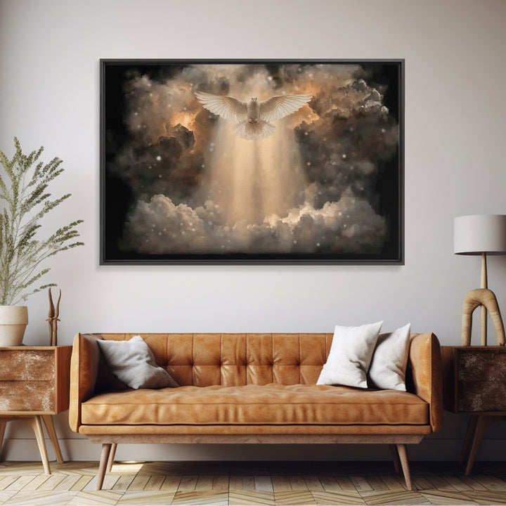 Heavenly Descent – Framed Canvas Print – Christian Wall Art – Christian Art Canvas – Christian Christmas Art – Jesus Painting
