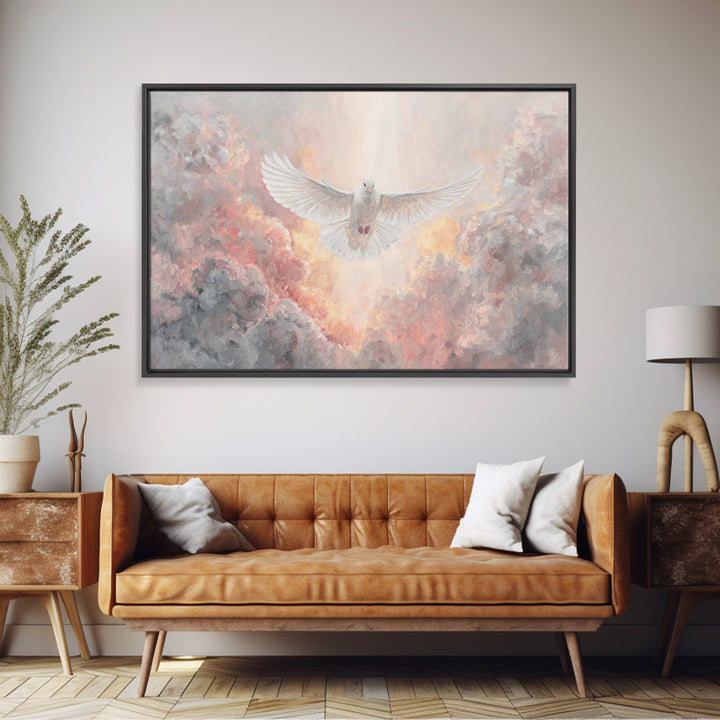 Dove Of Peace | Framed Canvas Print | Christian Art Canvas | Christian Wall Art | Christmas Art | Christian Christmas Art | Christian Decor