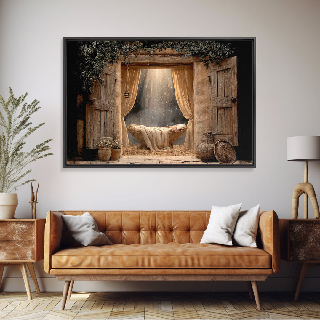 Radiant Messiah | Framed Canvas Print | Christian Christmas Art | Christian Wall Art | Jesus Painting | Christian Art Canvas