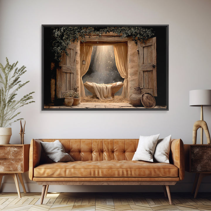 Radiant Messiah | Framed Canvas Print | Christian Christmas Art | Christian Wall Art | Jesus Painting | Christian Art Canvas