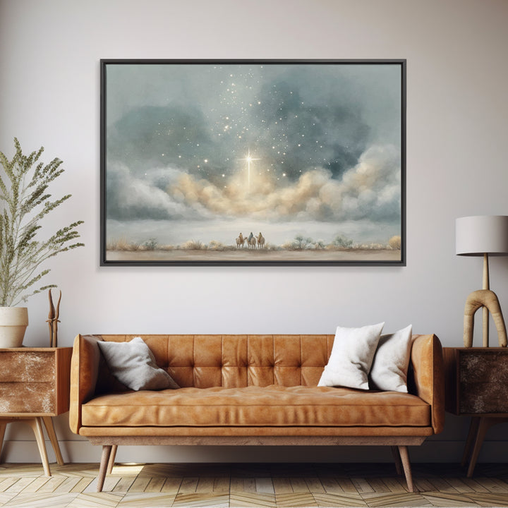 Night Of Wonder | Framed Canvas Print | Christian Wall Art | Christian Christmas Art | Christmas Canvas Wall Art | Christian Art Canvas