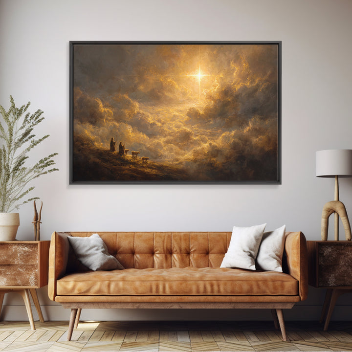 Dawn Star, Framed Canvas Print, Christmas Wall Art, Christian Christmas Art, Christian Art Canvas, Framed Christmas Art
